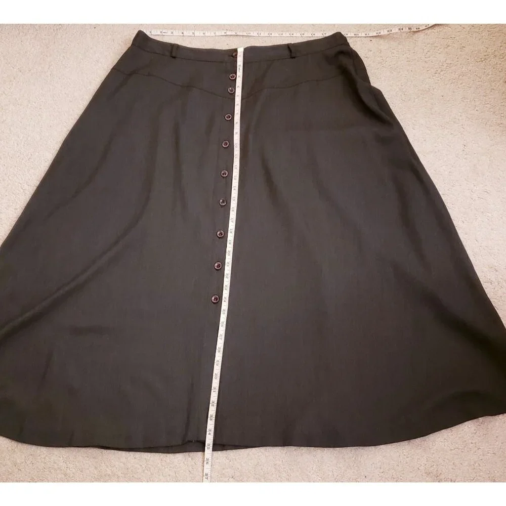Vintage Button Front Gray Dropped Yoke Maxi Skirt by Spiegel 22W Runs Small EUC